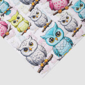Farbenfrohe Vögel Weißes Hintergrundmuster Seidenpapier (Detail)