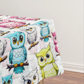 Farbenfrohe Vögel Weißes Hintergrundmuster Tischdecke (Beispiel)