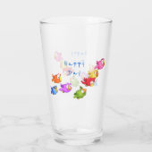 Farbenfrohe Vogelbrille Glas (Rückseite)