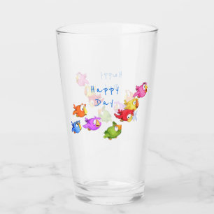 Farbenfrohe Vogelbrille Glas