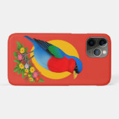 Farbenfrohe Vogeldarstellung mit floralem Hintergr Case-Mate iPhone Hülle (Rückseite (Horizontal))