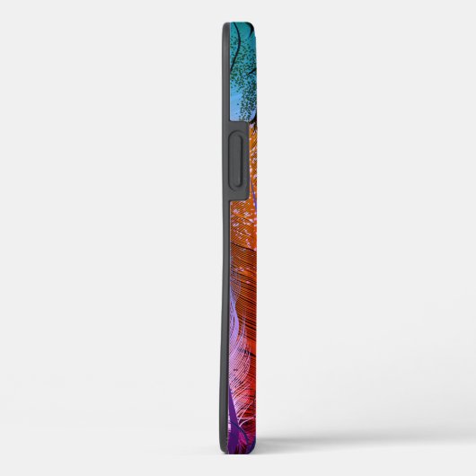 Farbenfrohe Vogelfedern Peacock Case-Mate iPhone Hülle (Rückseite / Rechts)