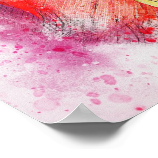 Farbenfrohe Vogelfedern Poster (Ecke)