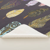 Farbenfrohe Vogelfedern Wasserfarbenmuster Sherpadecke (3/4)