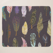 Farbenfrohe Vogelfedern Wasserfarbenmuster Sherpadecke (Vorderseite (Horizontal))