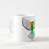 Farbenfrohe Vogelfliege Tasse (Vorderseite Links)