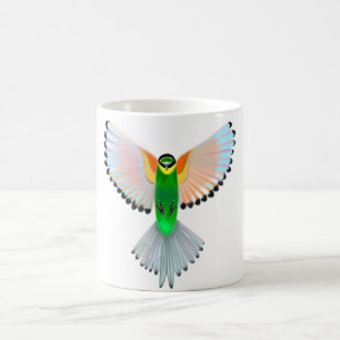 Farbenfrohe Vogelfliege Tasse