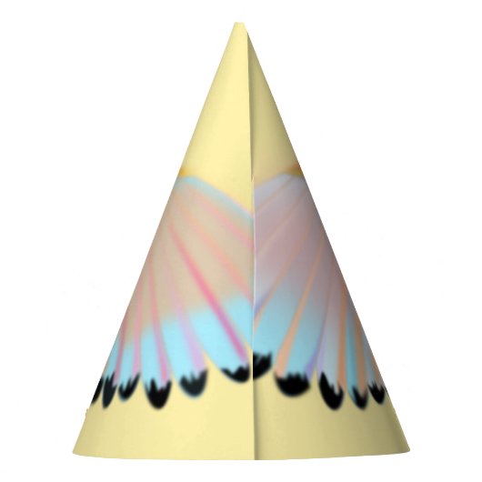 Farbenfrohe Vogelflüge Partyhütchen (Rückseite)