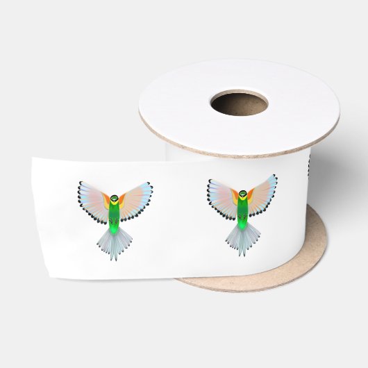 Farbenfrohe Vogelflüge Satinband (Spule)
