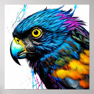 farbenfrohe Vogelkunst Poster