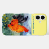 Farbenfrohe Vogelkunst-Rooster-Hühner Case-Mate iPhone Hülle (Rückseite (Horizontal))
