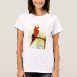 Farbenfrohe Vogelmalerei T-Shirt