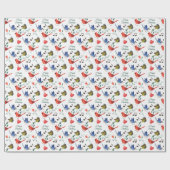 Farbenfrohe Vogelmusik zum Geburtstag Geschenkpapier (Flach)