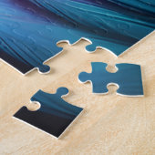 Farbenfrohe Vogelpfauenfedern Puzzle (Seite)