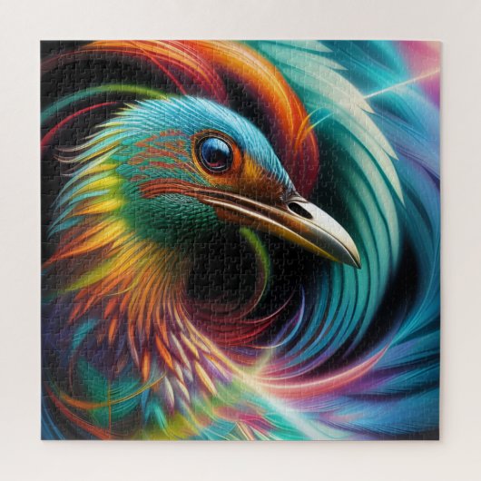 Farbenfrohe Vogelpfauenfedern Puzzle (Vertikal)