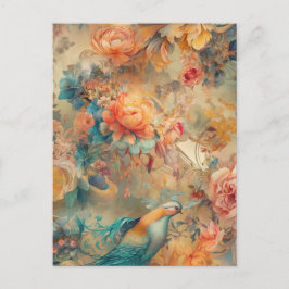 Farbenfrohe Vogelpostkarte Postkarte