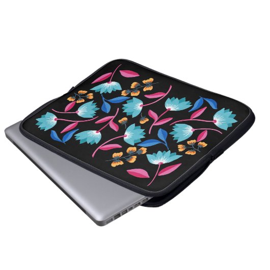 Farbenfrohe Volkskunst Laptopschutzhülle (Vorne Knopf)