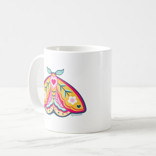 Farbenfrohe Volkskunst Modedesign Kaffeemaschine T Kaffeetasse (Vorderseite Links)