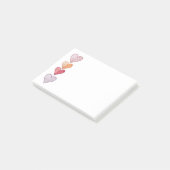 Farbenfrohe, von Hand Gezeichnet Herzen Post-it Klebezettel (angewinkelt)