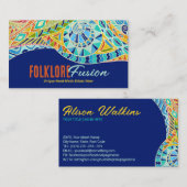 Farbenfrohe, von Hand Gezeichnet Ornament Visitenkarte (Vorne/Hinten)