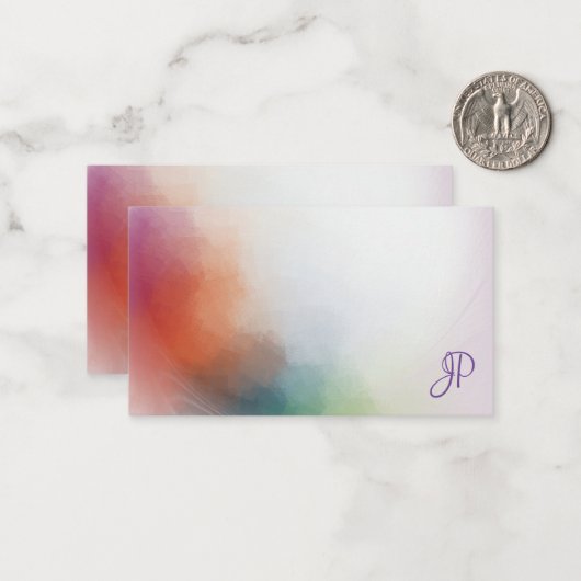 Farbenfrohe Vorlage Handgeschriebenes Monogramm-El (Vorderseite/Rückseite Beispiel)