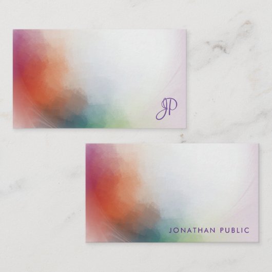 Farbenfrohe Vorlage Handgeschriebenes Monogramm-El (Vorne/Hinten)