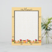 Farbenfrohe Vorspeise Dinner Menü Catering Letters (Stehend Vorderseite)