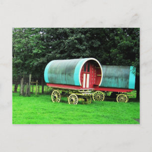 Farbenfrohe Wagen. Bunratty Village, Irland Postkarte