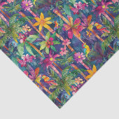 farbenfrohe Waldbäume, Vögel Seidenpapier (Ausschnitt)