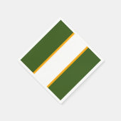 Farbenfrohe waldgrüne, gelbe Party Streifen Serviette (Ecke)