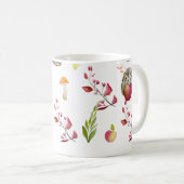 Farbenfrohe Waldhausmuster mit Bollen, Hedgeh Kaffeetasse (VorderseiteRechts)