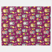 Farbenfrohe Waldhügel und Blätter Wasserfarbe Fleecedecke (Vorderseite (Horizontal))