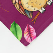 Farbenfrohe Waldhügel und Blätter Wasserfarbe Fleecedecke (Ecke)