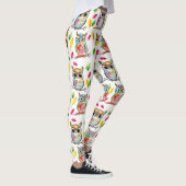 Farbenfrohe Waldhügel und Blätter Wasserfarbe Leggings (Rechts)