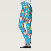 Farbenfrohe Waldhügel und Blätter Wasserfarbe Leggings (Links)