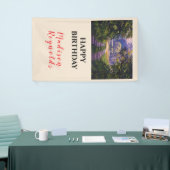 Farbenfrohe Waldlichtblüte Lila Gelbgrün Banner (Messeveranstaltung)