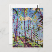 Farbenfrohe Waldmalerei Postkarte (Vorne/Hinten)