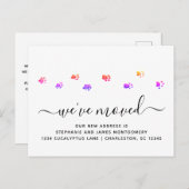 Farbenfrohe Walking Paw druckt moderne Skripterste Ankündigungspostkarte (Vorne/Hinten)