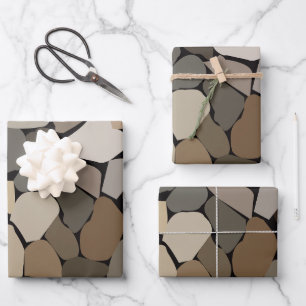Farbenfrohe Wand Stones Muster Geschenkpapier Set