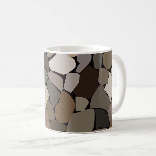 Farbenfrohe Wand Stones Muster Kaffeetasse (VorderseiteRechts)