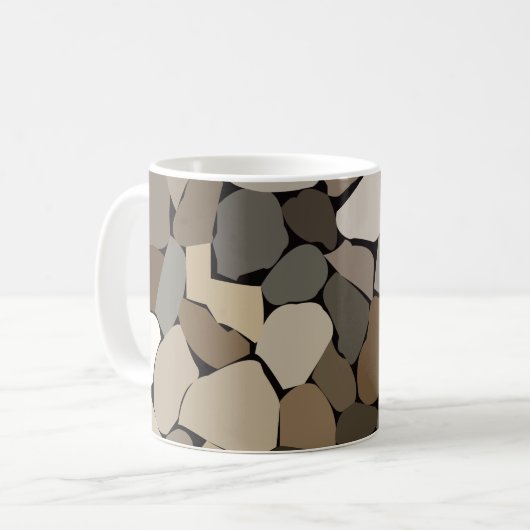 Farbenfrohe Wand Stones Muster Kaffeetasse (Vorderseite Links)