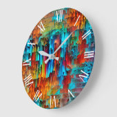 Farbenfrohe Wand - Traum Große Wanduhr (Winkel)
