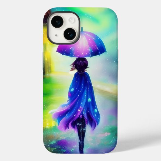 Farbenfrohe Wanderung im Regen Case-Mate iPhone Hülle (Rückseite)