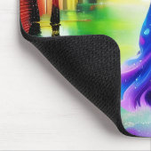 Farbenfrohe Wanderung im Regen Mousepad (Ecke)