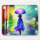 Farbenfrohe Wanderung im Regen Mousepad (Vorne)