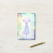 Farbenfrohe Wanderung im Regen Post-it Klebezettel (Auf Schreibtisch)