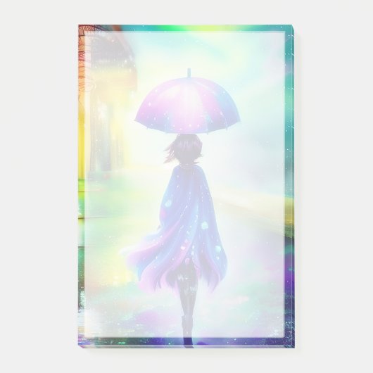 Farbenfrohe Wanderung im Regen Post-it Klebezettel (Vorderseite)