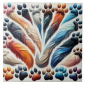 Farbenfrohe Wandgemälde mit Hundekuh mit Leidensch Fliese (Vorderseite)