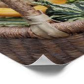 Farbenfrohe Waren im Korb Herbst Poster (Ecke)