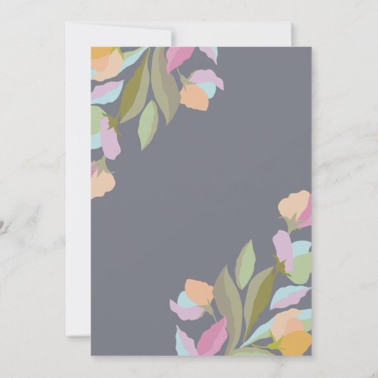 Farbenfrohe warme Flora Einladung (Rückseite)